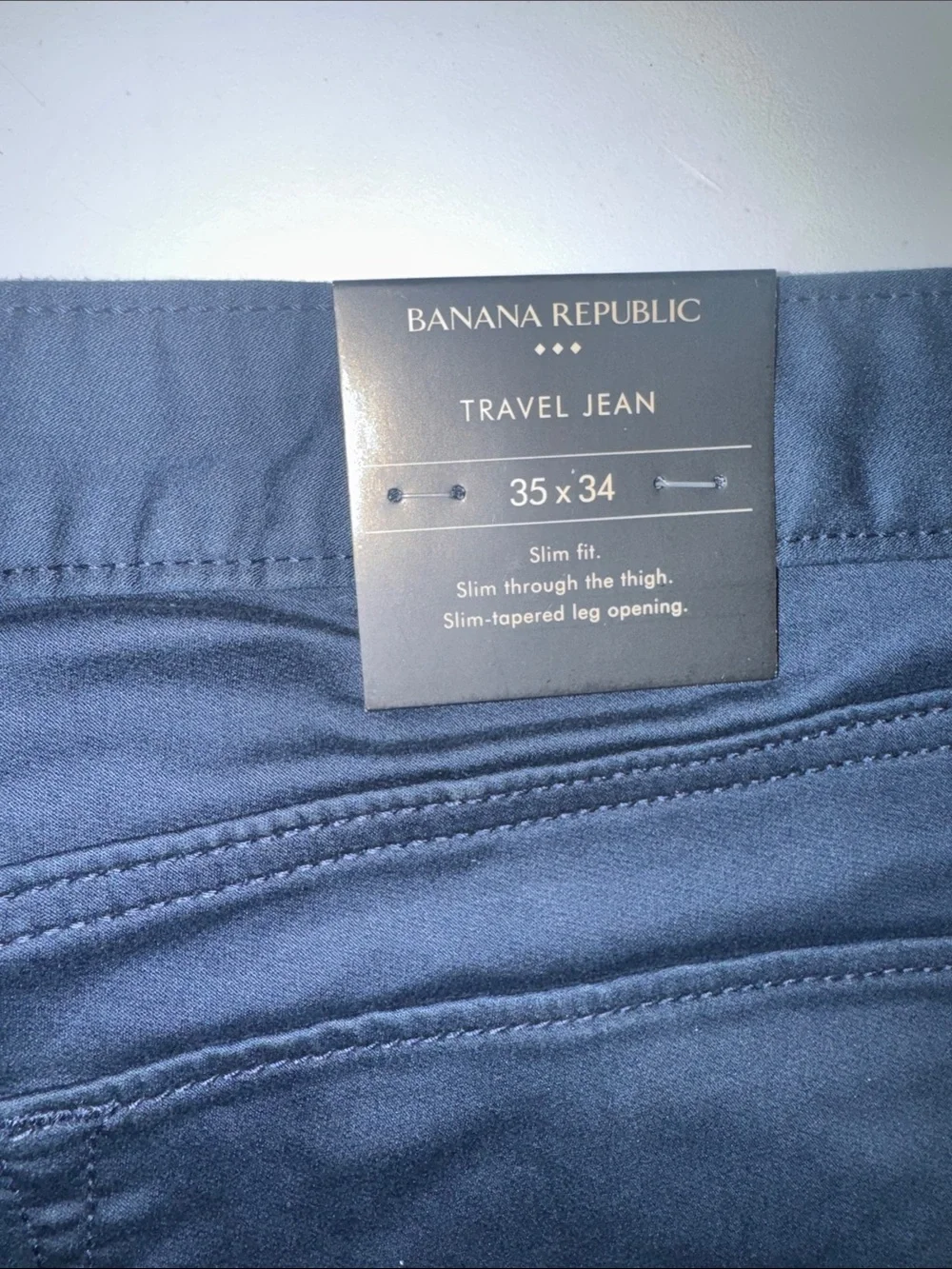 Banana Republic Men's Slim Travel Jeans in Navy Blue